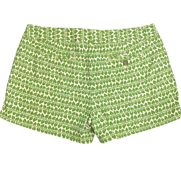 J. Crew Green Leaf Print City Fit Shorts Size 10 - Picture 5 of 5